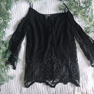 Black off the shoulder top